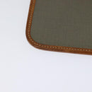 Christian Dior Trotter Canvas Clutch Bag Coated Canvas Brown gold Auth ar13268-15