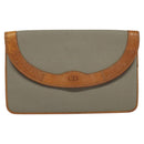 Christian Dior Trotter Canvas Clutch Bag Coated Canvas Brown gold Auth ar13268-13