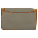 Christian Dior Trotter Canvas Clutch Bag Coated Canvas Brown gold Auth ar13268-2