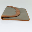 Christian Dior Trotter Canvas Clutch Bag Coated Canvas Brown gold Auth ar13268-3