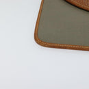 Christian Dior Trotter Canvas Clutch Bag Coated Canvas Brown gold Auth ar13268-7