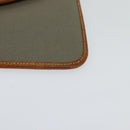 Christian Dior Trotter Canvas Clutch Bag Coated Canvas Brown gold Auth ar13268-14