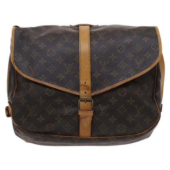 LOUIS VUITTON Monogram Saumur 35 Shoulder Bag M42254 LV Auth ar13275