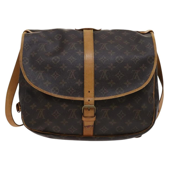 LOUIS VUITTON Monogram Saumur 35 Shoulder Bag M42254 LV Auth ar13275