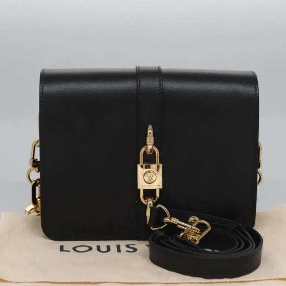 LOUIS VUITTON Rendezvous Shoulder Bag Leather Black M57743 LV Auth ar13279SAM