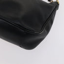 GUCCI Bamboo Hand Bag Leather 2way Black Gold Auth ar13291-9