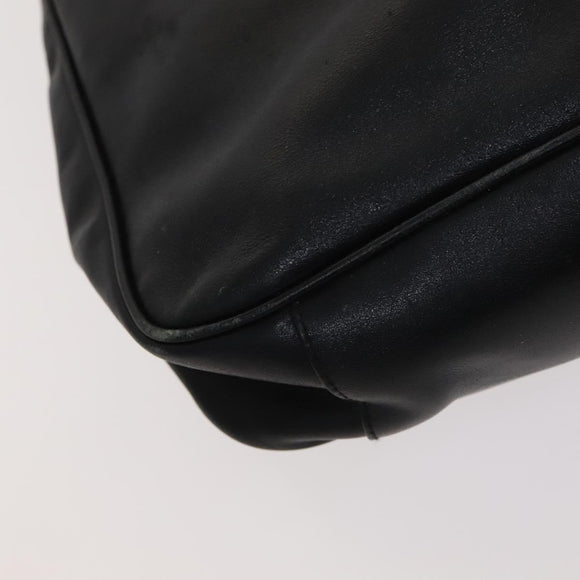 GUCCI Bamboo Hand Bag Leather 2way Black Gold Auth ar13291