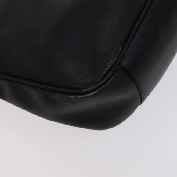 GUCCI Bamboo Hand Bag Leather 2way Black Gold Auth ar13291