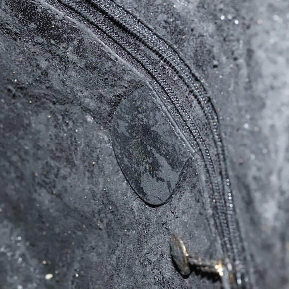 GUCCI Bamboo Hand Bag Leather 2way Black Gold Auth ar13291