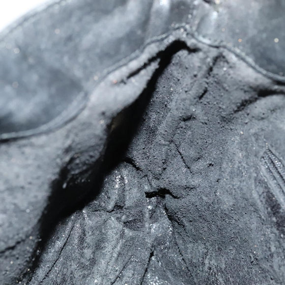 GUCCI Bamboo Hand Bag Leather 2way Black Gold Auth ar13291