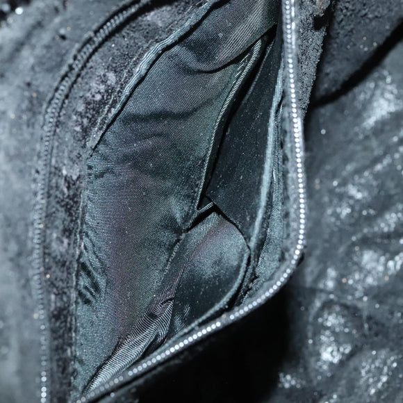 GUCCI Bamboo Hand Bag Leather 2way Black Gold Auth ar13291