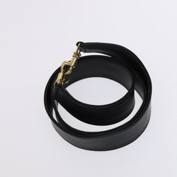 GUCCI Bamboo Hand Bag Leather 2way Black Gold Auth ar13291