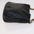 GUCCI Bamboo Hand Bag Leather 2way Black Gold Auth ar13291-3