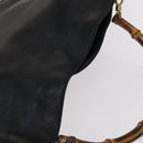 GUCCI Bamboo Hand Bag Leather 2way Black Gold Auth ar13291-6