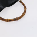 GUCCI Bamboo Hand Bag Leather 2way Black Gold Auth ar13291-7