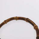 GUCCI Bamboo Hand Bag Leather 2way Black Gold Auth ar13291-8