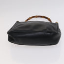 GUCCI Bamboo Hand Bag Leather 2way Black Gold Auth ar13291-5