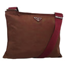 PRADA Shoulder Bag Nylon Wine Red Auth ar13308-1