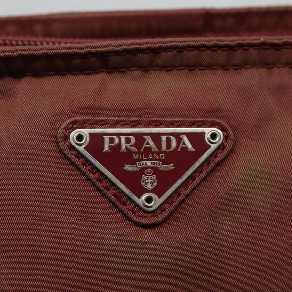 PRADA Shoulder Bag Nylon Wine Red Auth ar13308