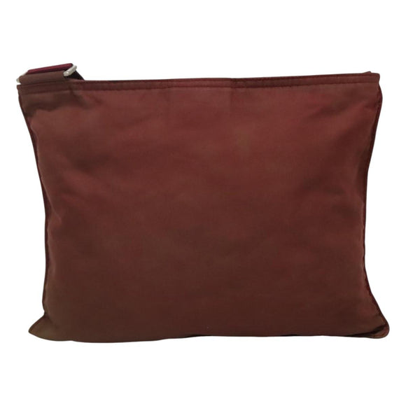 PRADA Shoulder Bag Nylon Wine Red Auth ar13308