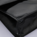 CELINE Chain Shoulder Bag Enamel Black Silver Auth ar13323-15