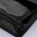 CELINE Chain Shoulder Bag Enamel Black Silver Auth ar13323-16