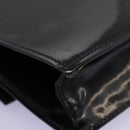 CELINE Chain Shoulder Bag Enamel Black Silver Auth ar13323-9