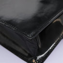 CELINE Chain Shoulder Bag Enamel Black Silver Auth ar13323-17