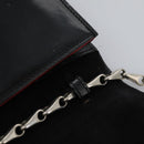 CELINE Chain Shoulder Bag Enamel Black Silver Auth ar13323-20