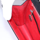 CELINE Chain Shoulder Bag Enamel Black Silver Auth ar13323-24