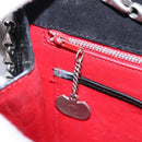 CELINE Chain Shoulder Bag Enamel Black Silver Auth ar13323-25