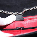CELINE Chain Shoulder Bag Enamel Black Silver Auth ar13323-12