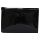 CELINE Chain Shoulder Bag Enamel Black Silver Auth ar13323-2