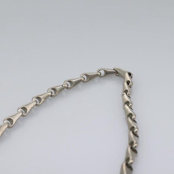 CELINE Chain Shoulder Bag Enamel Black Silver Auth ar13323