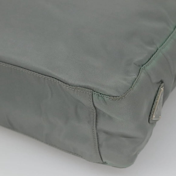 PRADA Tote Bag Nylon Gray Silver Auth ar13324