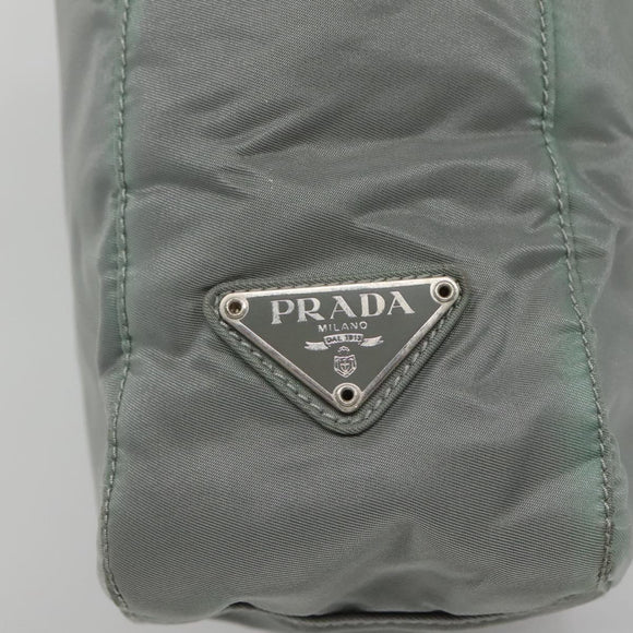 PRADA Tote Bag Nylon Gray Silver Auth ar13324