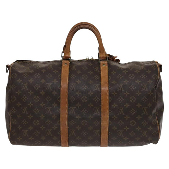 LOUIS VUITTON Monogram Keepall Bandouliere 50 Boston Bag M41416 LV Auth ar13326