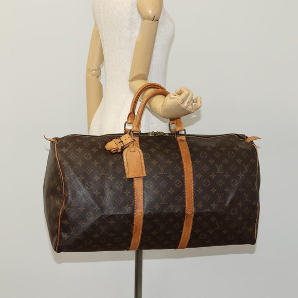 LOUIS VUITTON Monogram Keepall 55 Boston Bag M41424 LV Auth ar13328