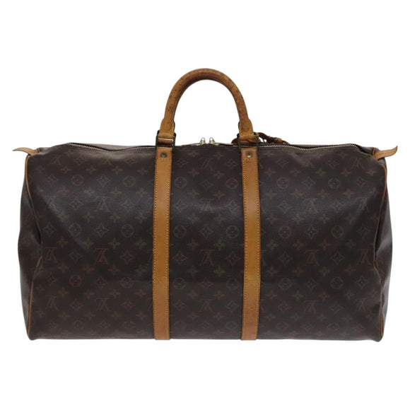 LOUIS VUITTON Monogram Keepall 55 Boston Bag M41424 LV Auth ar13328