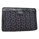 CELINE C Sulky Clutch Bag Canvas Navy Auth ar13331-1