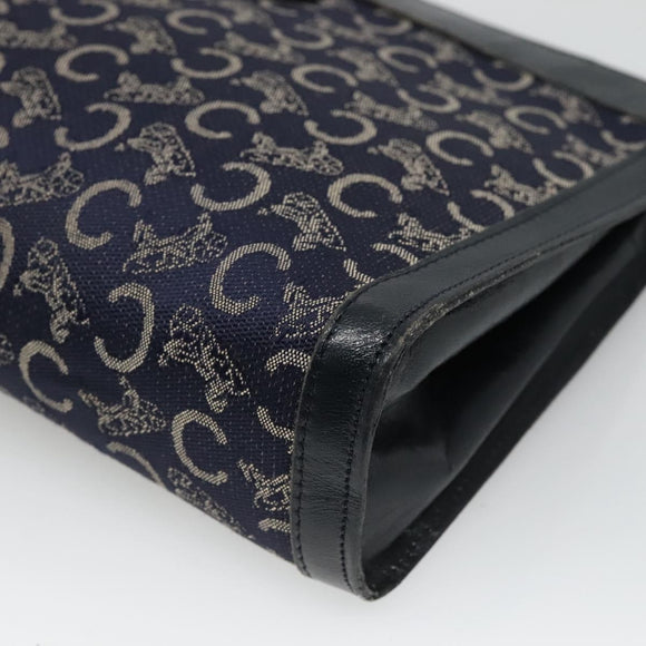 CELINE C Sulky Clutch Bag Canvas Navy Auth ar13331