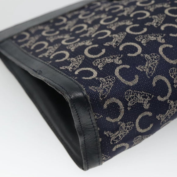 CELINE C Sulky Clutch Bag Canvas Navy Auth ar13331