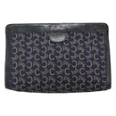 CELINE C Sulky Clutch Bag Canvas Navy Auth ar13331-2