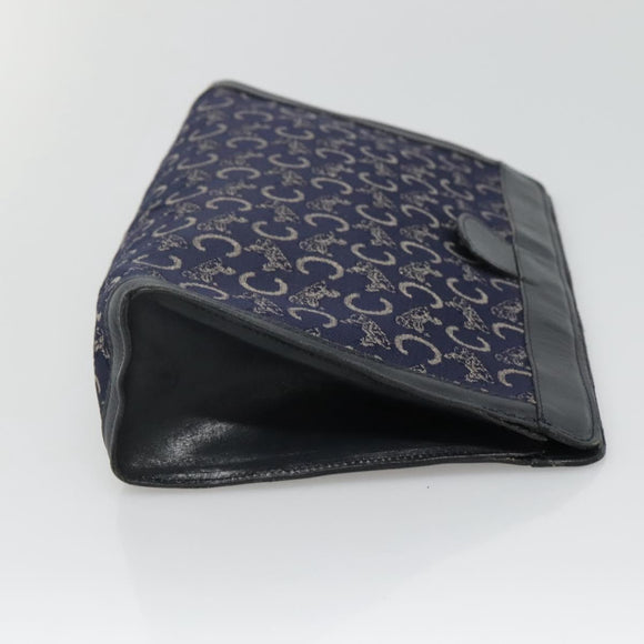 CELINE C Sulky Clutch Bag Canvas Navy Auth ar13331