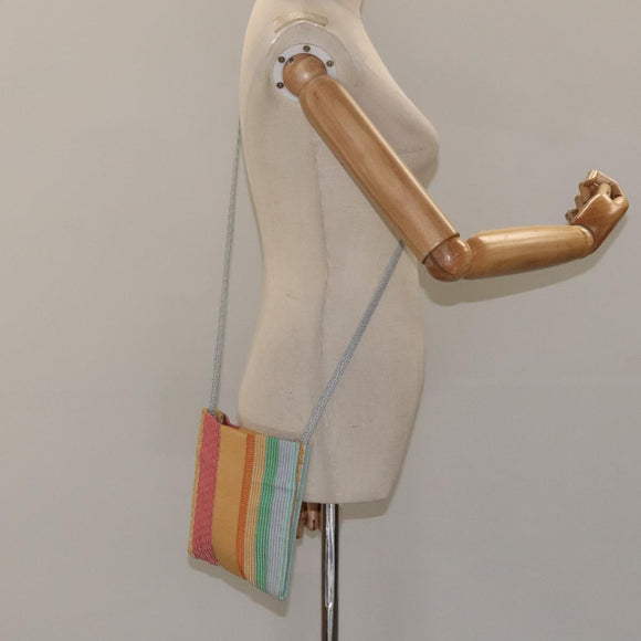 HERMES NY Madison store only Pochette Bag Canvas Multicolor Auth ar13335