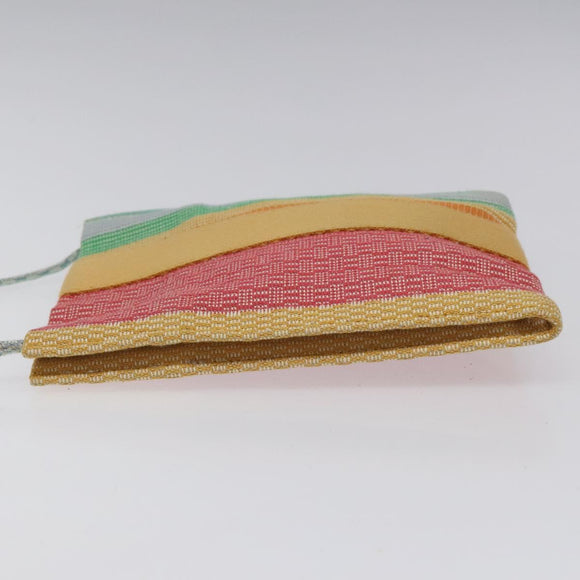 HERMES NY Madison Store only Pochette Tasche Canvas Multicolor Auth ar13335
