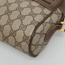 GUCCI GG Supreme Web Sherry Line Bag PVC Beige Gold 56 02 087 Auth ar13365-8