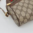 GUCCI GG Supreme Web Sherry Line Bag PVC Beige Gold 56 02 087 Auth ar13365-15
