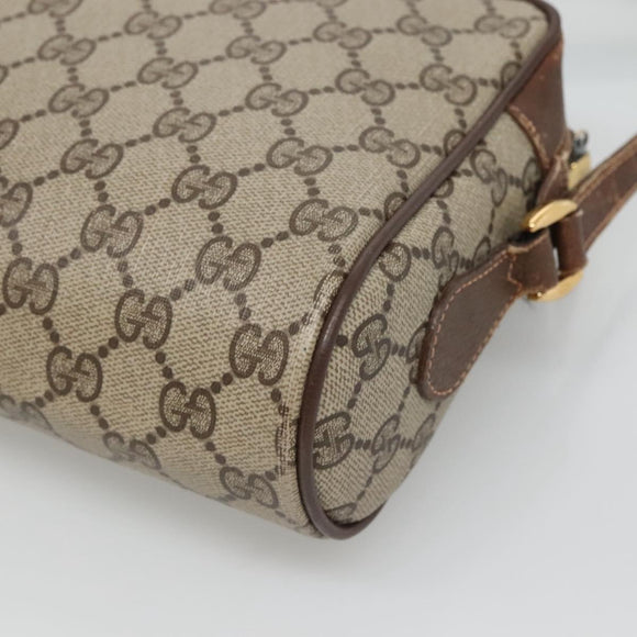 GUCCI GG Supreme Web Sherry Line Bag PVC Beige Gold 56 02 087 Auth ar13365