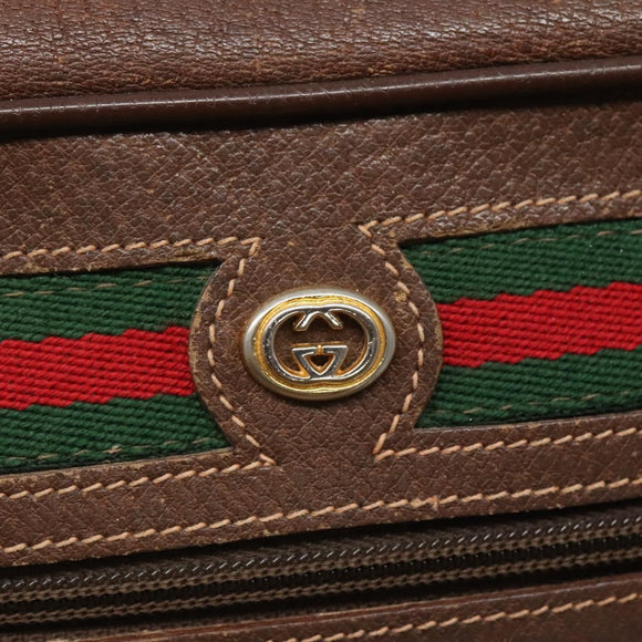 GUCCI GG Supreme Web Sherry Line Bag PVC Beige Gold 56 02 087 Auth ar13365